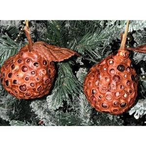 Lotus Pod Christmas Decorations, Pears, Set of 6, Vintage, Eco-friendly